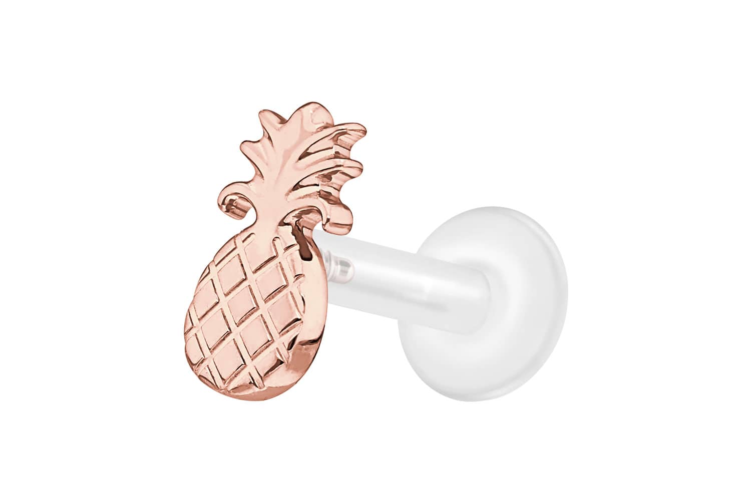 PTFE Labret Piercing mit Innengewinde + Titan-Aufsatz ANANAS